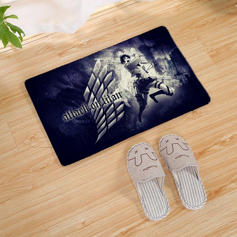 Attack on Titan печать современный домашний коврик стелька кухонный ковер крытый Открытый Добро пожаловать ванная комната Противоскользящие коврики 80 см