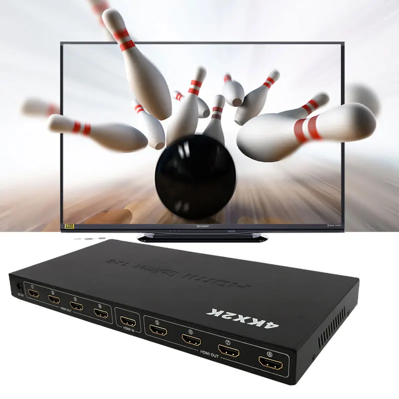 

HDMI Splitter 1*8 HDMI Hubs Support 4K*2K 30HZ HDMI1.4 One Input Eight Output HDMI Splitter Distributor Adpater For HDTV DVD