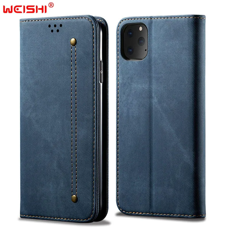 

Flip Cloth Case For iPhone 11 Pro XS MAX XR X Wallet Cover iPhone 8 7 6 6S Plus Phone Cases Card Slot Magnetic Adsorption Cover