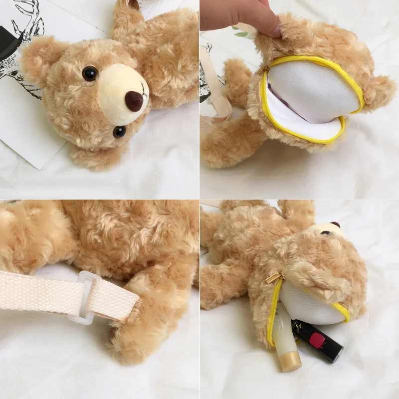 

Online Celebrity Popular Small Bag 2019 Winter New Style Teddy Bear mao rong bao Cartoon Cute Soft Adorable Furry WOMEN'S Bag