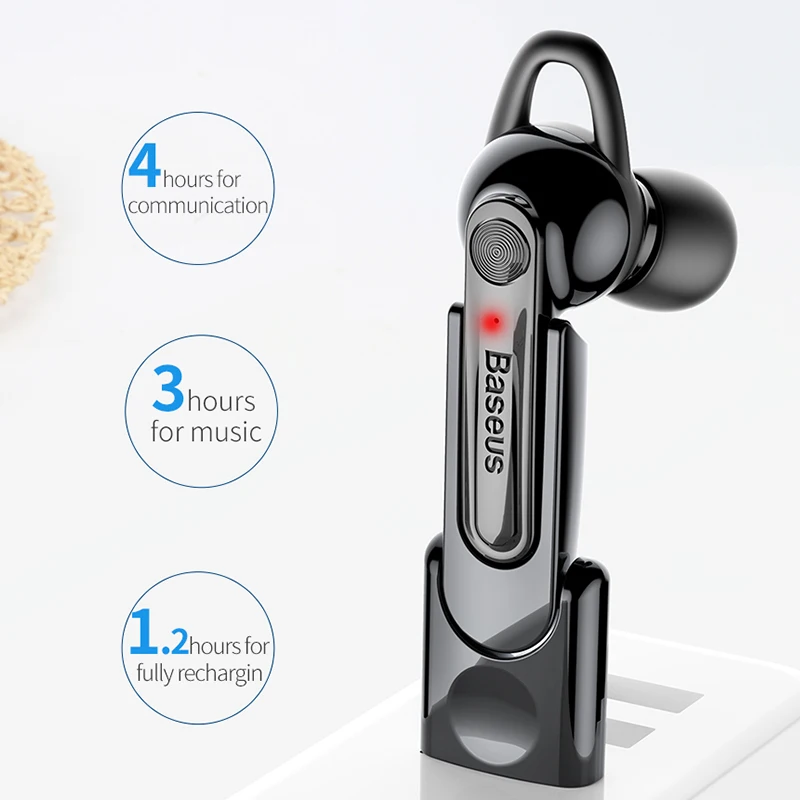 Baseus Магнитная Зарядка Bluetooth наушники один бизнес говорящие Bluetooth наушники для телефона в автомобиле с бесплатной зарядной базой