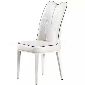 

Dining Chair Household Modern Simple Adult Armchair European Restaurant Hotel Chair Leather Manicure Chair Dining Table Chair
