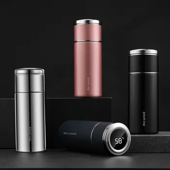 

320ml/420ml Smart Thermos Bottle Double Wall 304 Stainless Steel Water Bottle Tea and Water Separation Vacuum Flask Thermos Cup