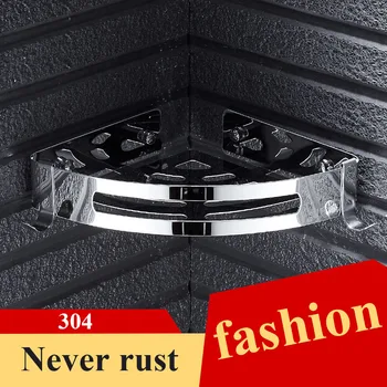 

Multifunctional Punch Holder corner storage holder shelves Stainless Steel Shelf Kitchen Storage Shelf Bathroom Toilet