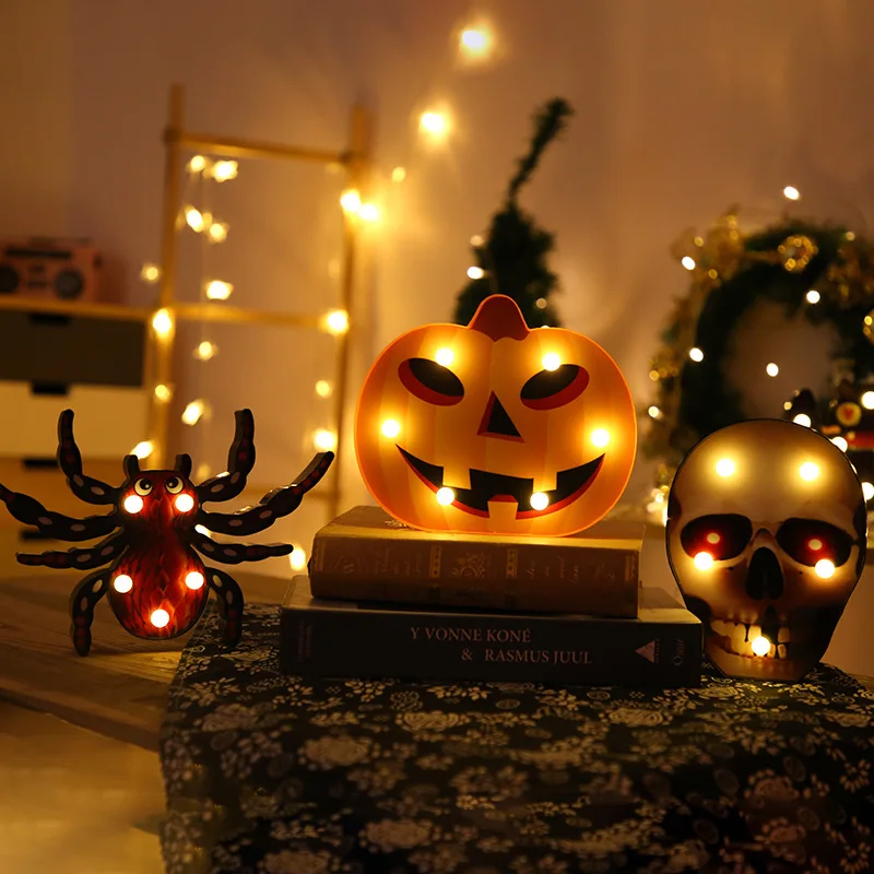 

2019 New Halloween Styling Light Spider Bat Pumpkin Lamp Decorative Light Ghost Festival LED Night Light