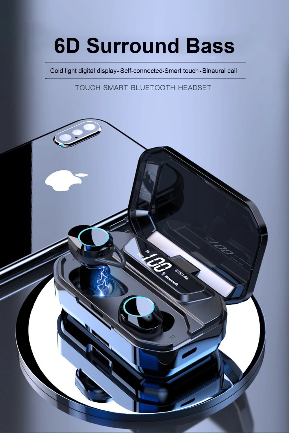 

G02 TWS Wireless Earphone Stereo Bluetooth Earphones Handsfree Touch Control Headset For iPhone 11 X XS Max Samsung Huawei