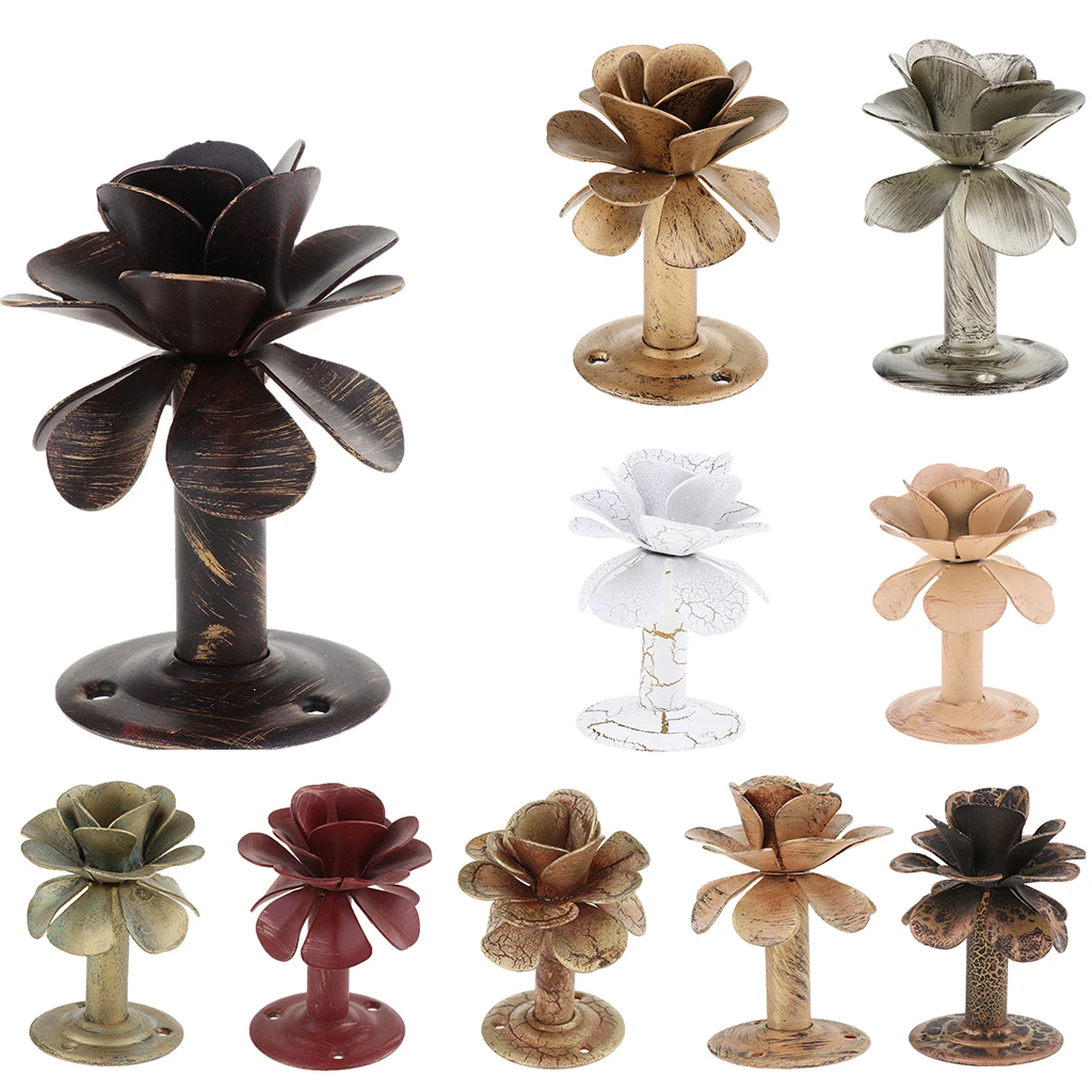 Vintage Wall Hooks Rose Flower Drapery Curtain Holdbacks Towel Hook Metal Tieback Hooks for Tassels