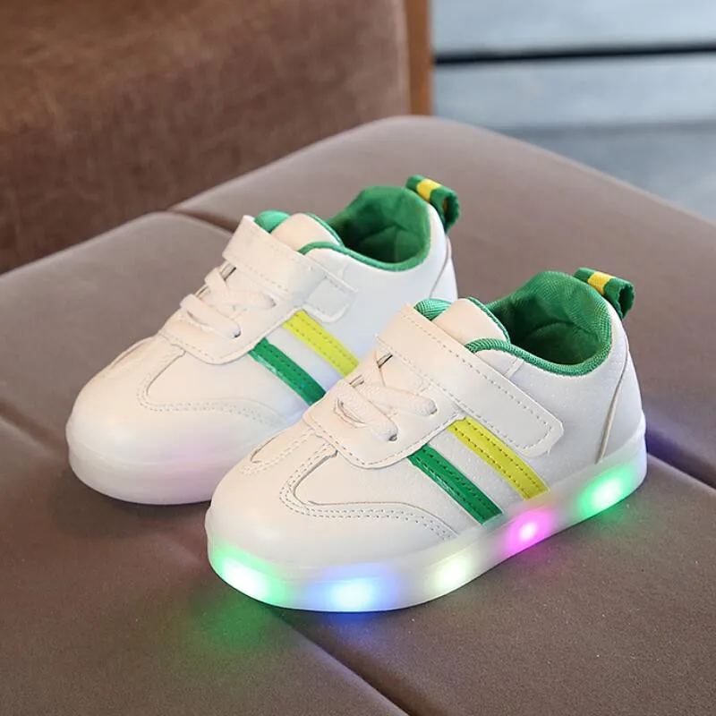 

CYSINCOS Brand Cute Breathable Kids Light Shoes High Quality Spring/Autumn Baby Girl Boys Toddlers Fashion LED Children Sneakers