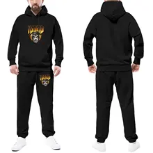 

Esoteric Tracksuit Set IDDQD GOD MODE Male Sweatsuits Gym Sweatpants and Hoodie Set Style