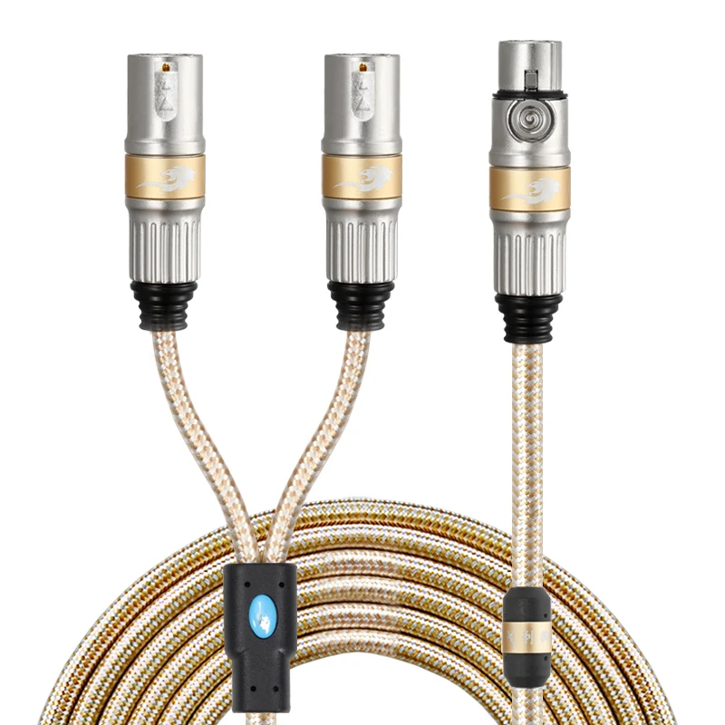 Hifi аудио кабель обычный 3 Pin XLR Female до 2 Male Mixer Amp звуковая карта Cerama посеребренный