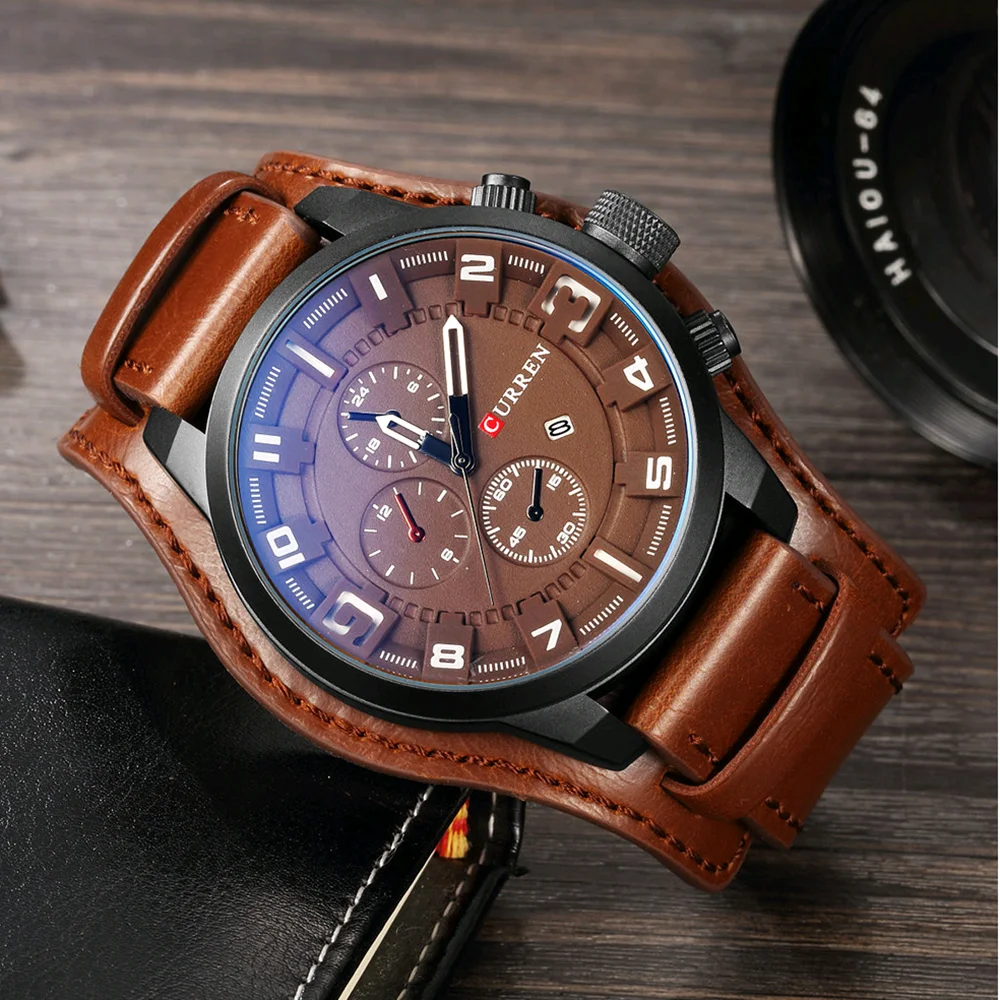 Montre homme quartz de luxe étanche avec date - Montre bracelet business élégante pour homme