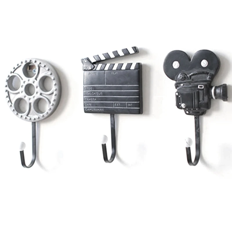 

Top-Retro Wall Hanger Hook Home Decoration Movie Equipment Creative Hook 3 Piece Set