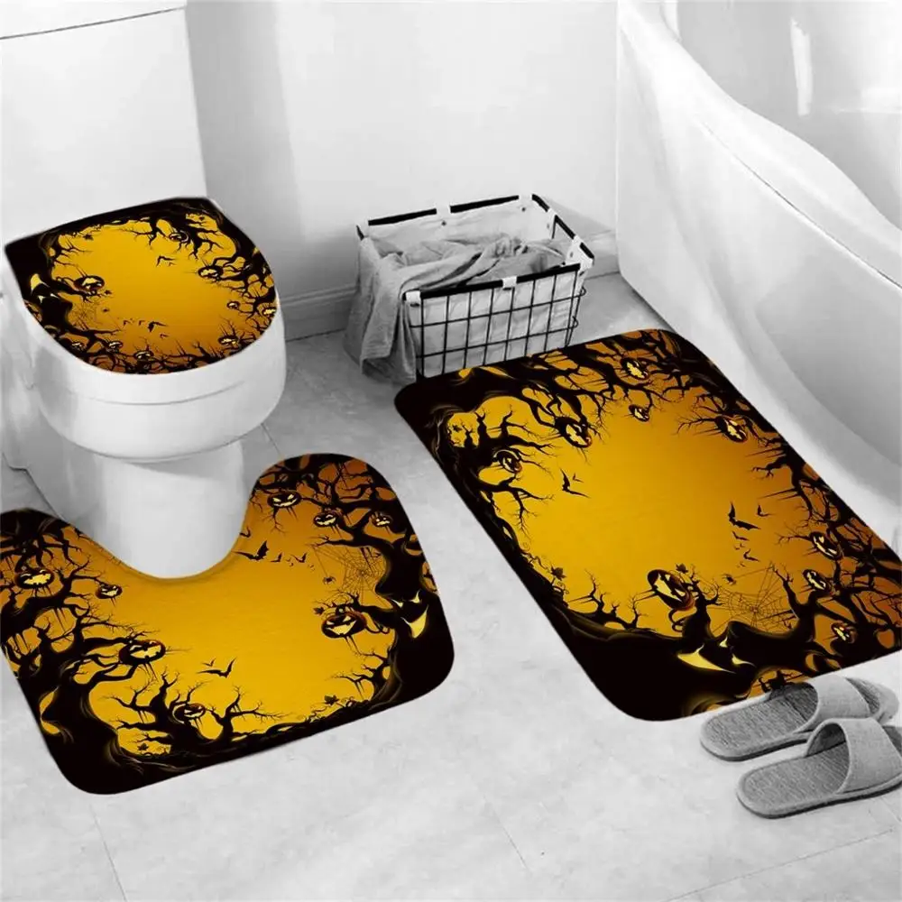 Bath Mat 3 шт. Хэллоуин террор коврик на пол в ванной коврик туалет сиденье кухня ванна ковер для ванной комнаты и туалета коврик моющийся Tapete Banheiro@ 25 - Цвет: Bath Mat