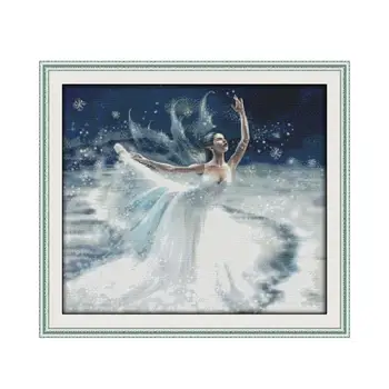 

Joy Sunday Counted Cross Stitch Kits Sale, Ballet on Ice 11ct 14ct Embroider Needlework Kit,Home Decoration Sets Accessor Tools