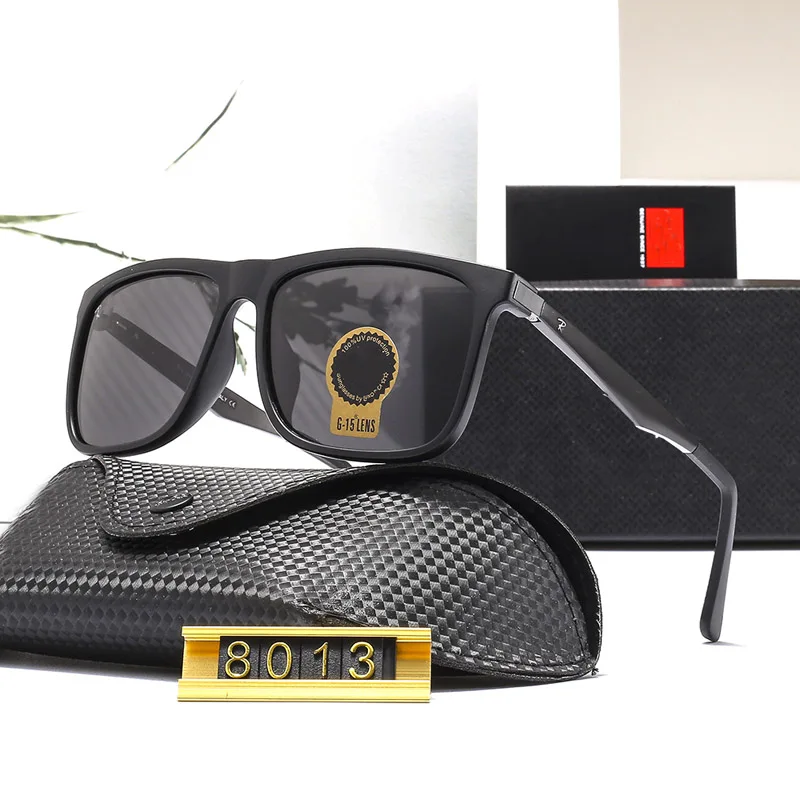 4 no box New Sunglasses Men Brand Design Fashion Polarized Sunglasses Outdoor Driving Eyewear UV400 Colorful sun glasses 4 Colors - Цвет линз: 4 no box