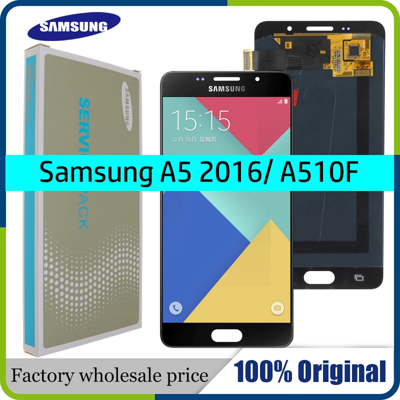ЖК дисплей SUPER AMOLED 5 2 ''для SAMSUNG Galaxy A5 2016 A510 A510F A510M A510FD с сенсорным экраном и