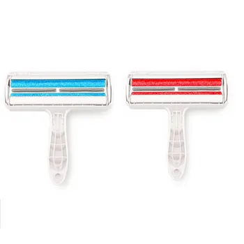 

New 2-Way Roller Pet Hair Remover Roller Combs Removing Dog Cat Hair from Furniture Carpets Clothing One Hand Operate*