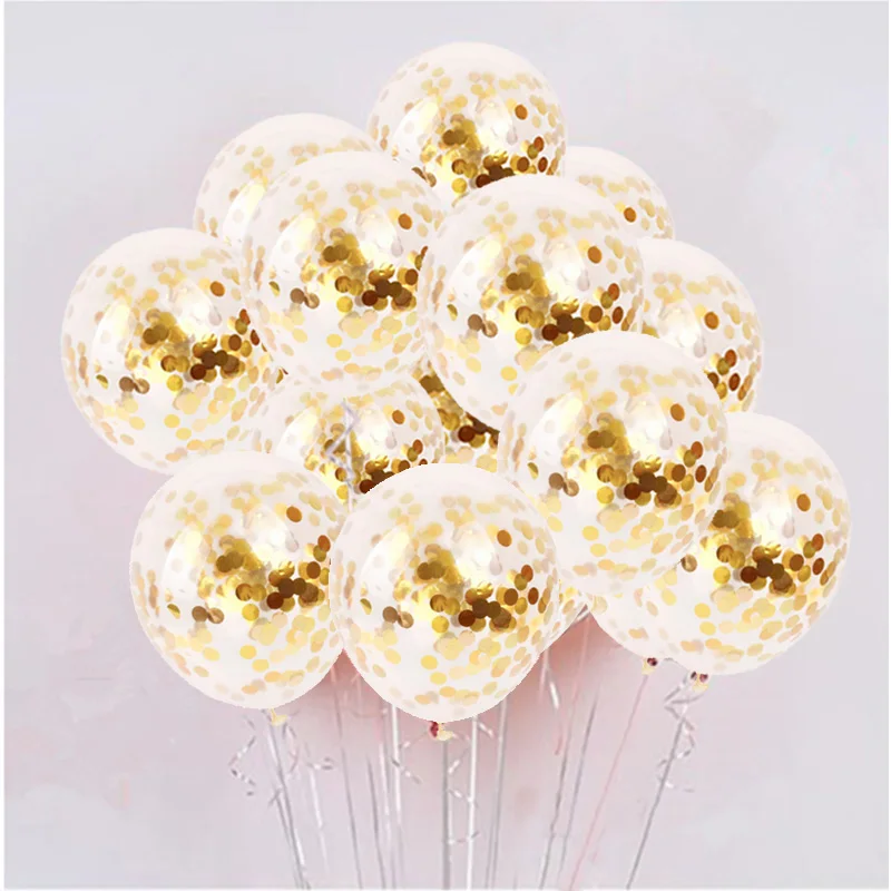 10pcs Gold Star Confetti Balloon Graduation Party Decoration Just Married Babyshower Boy Girl 30th 50th 60th Birthday Decor