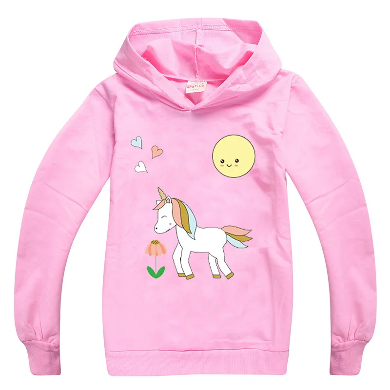 2020 Единорог милая толстовка с капюшоном детское Kawaii для маленьких мальчиков