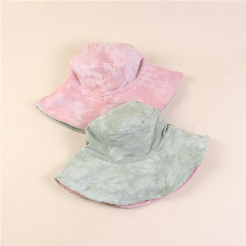 Pink Хлопок Граффити Двусторонняя одежда Панама для рыбака шляпа уличная дорожная шляпа шляпы от солнца для женщин 88 - Цвет: Pink