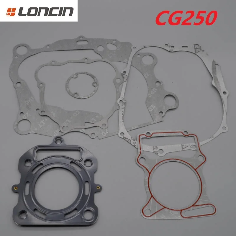 Cylinder Head Gasket Piston Ring Pin Set Fit Zongshen Lifan Shineray LONCIN 250CC Cg250 Engine