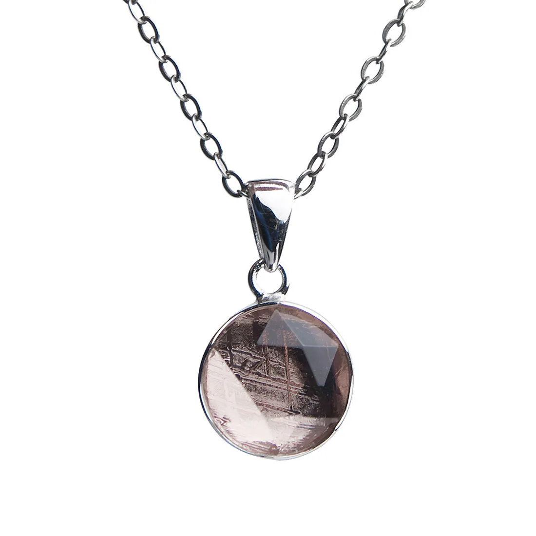 10mm Rose Gold Настоящая Натуральная подвеска метеорит, железная подвеска, ожерелье для женщин и мужчин, розовое золото, Звезда Давида, молдавит, 925 серебряная цепочка, ювелирное изделие ааааа - Цвет камня: 10mm Rose Gold