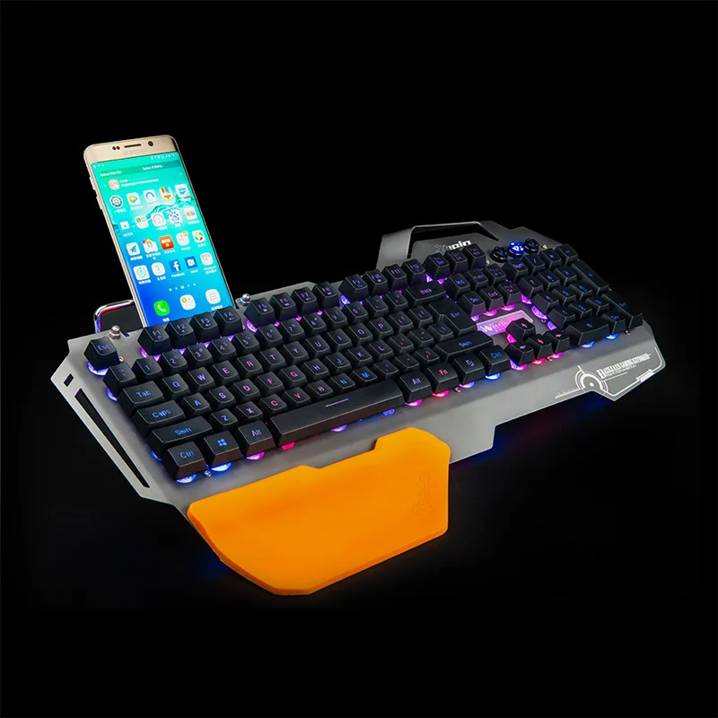 

Seven Items PK-920 Cable Desktop Laptop Backlight Machinery Handfeel Metal Shining Chicken Game Computer Keyboard