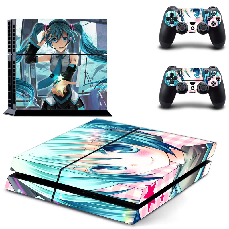 Hatsune Miku PS4 наклейка s Play station 4 кожа PS 4 наклейка Наклейки Обложка для playstation 4 PS4 консоль и контроллер Кожа винил