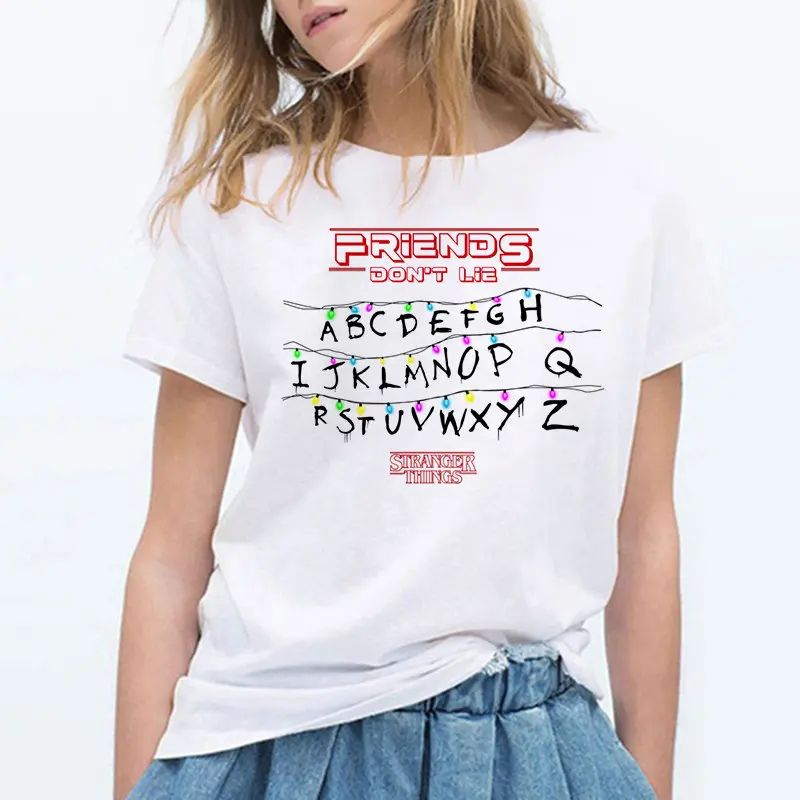 white Уличная одежда, Мультяшные забавные kawaii странные вещи, 3 футболки, женская новая футболка Eleven gothic, женская одежда в стиле хип-хоп - Цвет: white