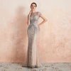 2022 Luxury Cap Sleeves Full Diamond O Neck Sexy Evening Dress Beading Mermaid Formal Party Gowns ► Photo 3/6