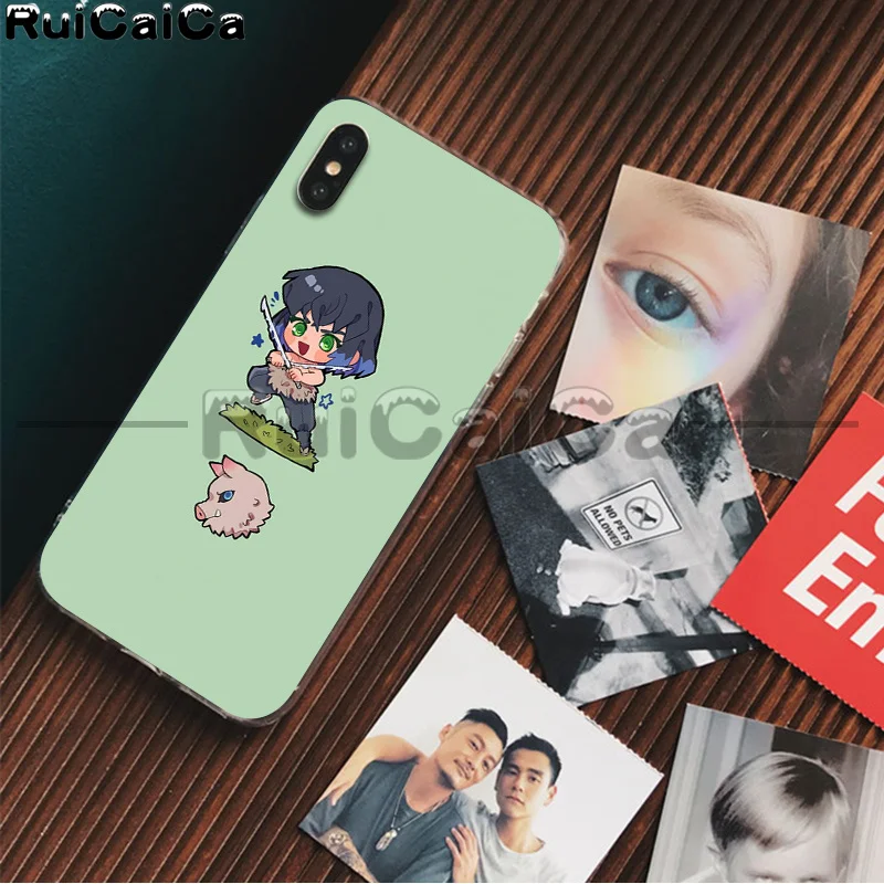 A6 RuiCaiCa Demon Slayer Kimetsu No Yaiba рукоделие принт рисунок чехол для телефона iPhone 8 7 6S Plus X XS MAX 5 5S SE XR 11 11pro - Цвет: A6