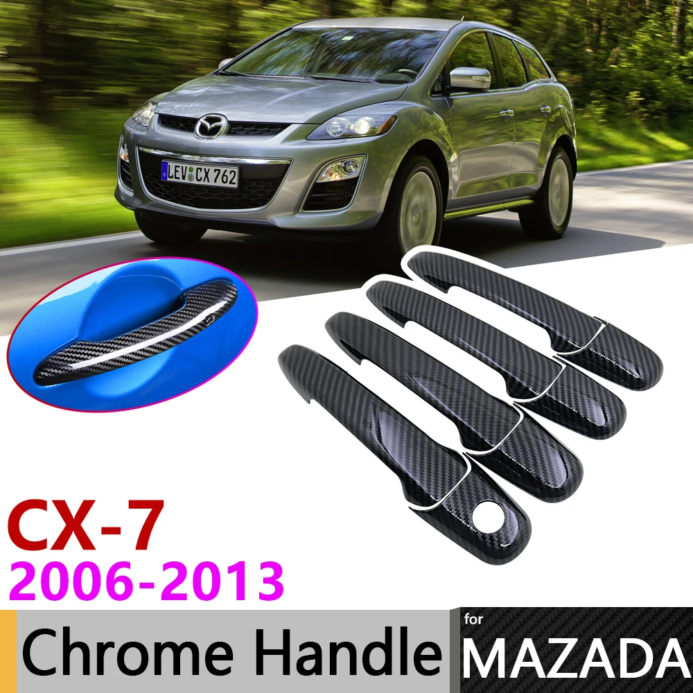Черное углеродное волокно внешняя дверная ручка крышка для Mazda CX 7 CX7 2006 ~ 2013 2007 2008