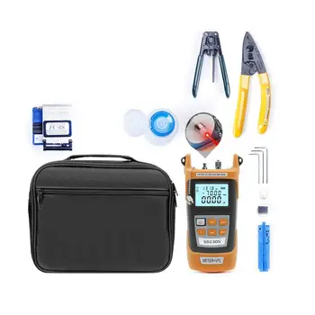 

Fiber Optic FTTH Tool Kit With Fiber Cleaver Stripping Pliers Miller's Pliers 5km Red Light Laser Optical Power Meter