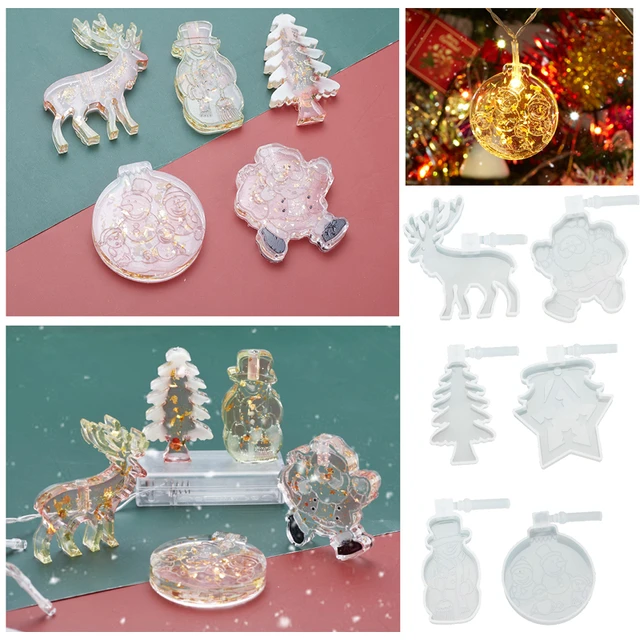 Christmas Tree Decoration Holographic Silicone Mold DIY Crystal Epoxy Resin  Moulds Handmade Craft Ornaments Christmas Decoration