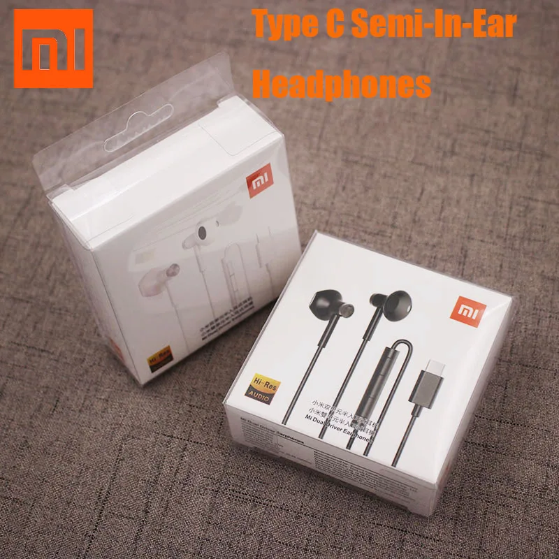 Наушники-вкладыши Xiaomi с двойным драйвером проводные наушники разъемом Usb Type-C