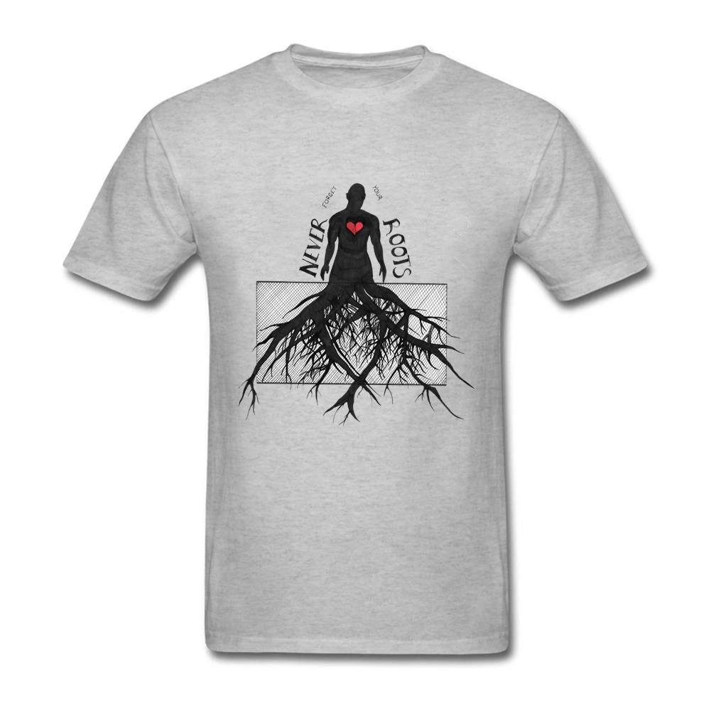 Никогда не забывайте ваши корни футболка с коротким рукавом из хлопка круглым