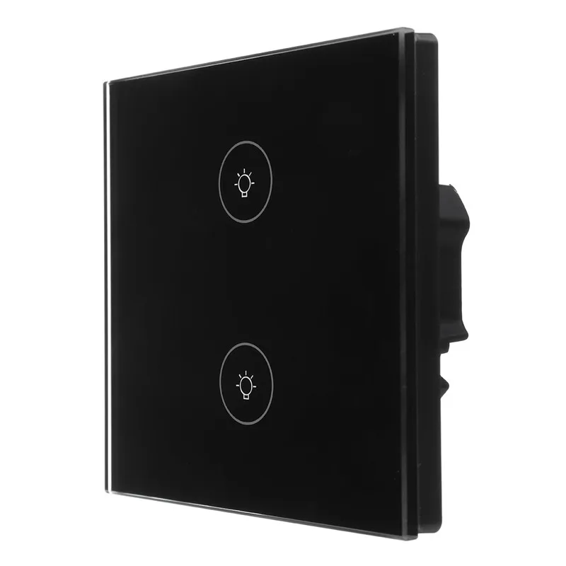 

2 Gang 1 Way EU UK US Smart Remote Control Wall Light Touch Switch Luxury Crystal Glass Panel For WiFi Amazon Alexa