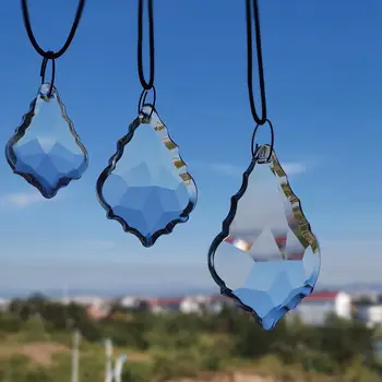 

H&D Set of 3,38/50/63mm Baroque Maple Leaf Prisms Crystal Suncatcher Rainbow Maker Window Hanging Ornament Home Party Decor