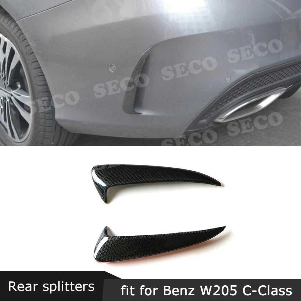 Для Mercedes Benz W205 C205 C43 C63 AMG купе 2 двери- карбоновое волокно задний бампер боковой вентиляционное отверстие планки Winglet Canards