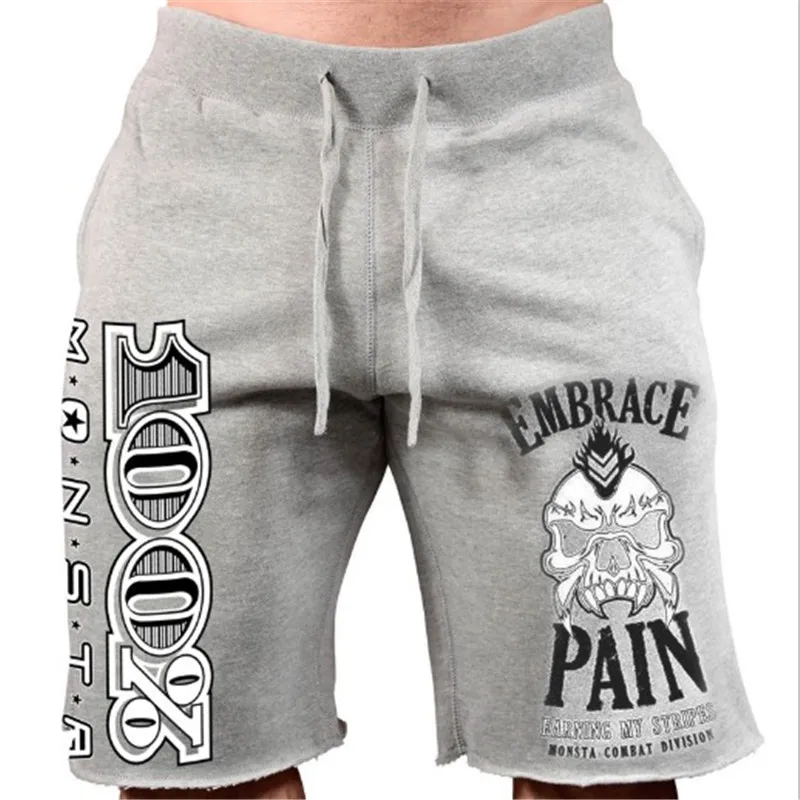 

New Style Skull Summer Men's Shorts Sexy Gyms Sweatpants Male Fitness Bodybuilding Workout Man Jogger Short Hawaiian Casual