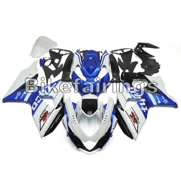 Мотоцикл Полный комплект обтекателя для Suzuki GSXR1000 K9 2009-, 10, 11, 12, 13, 14, 15 лет, ABS Пластик система впрыска Кузов-белого и синего цвета