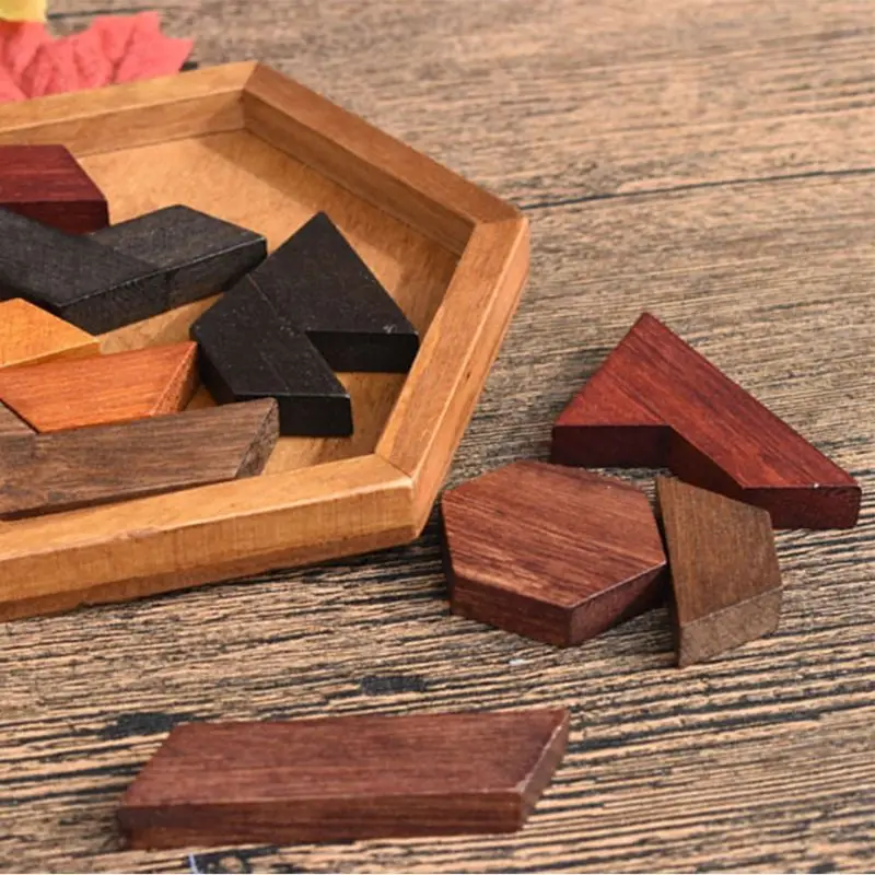 Деревянные Tangram красочные геометрические формы головоломки детские развивающие игрушки CORB