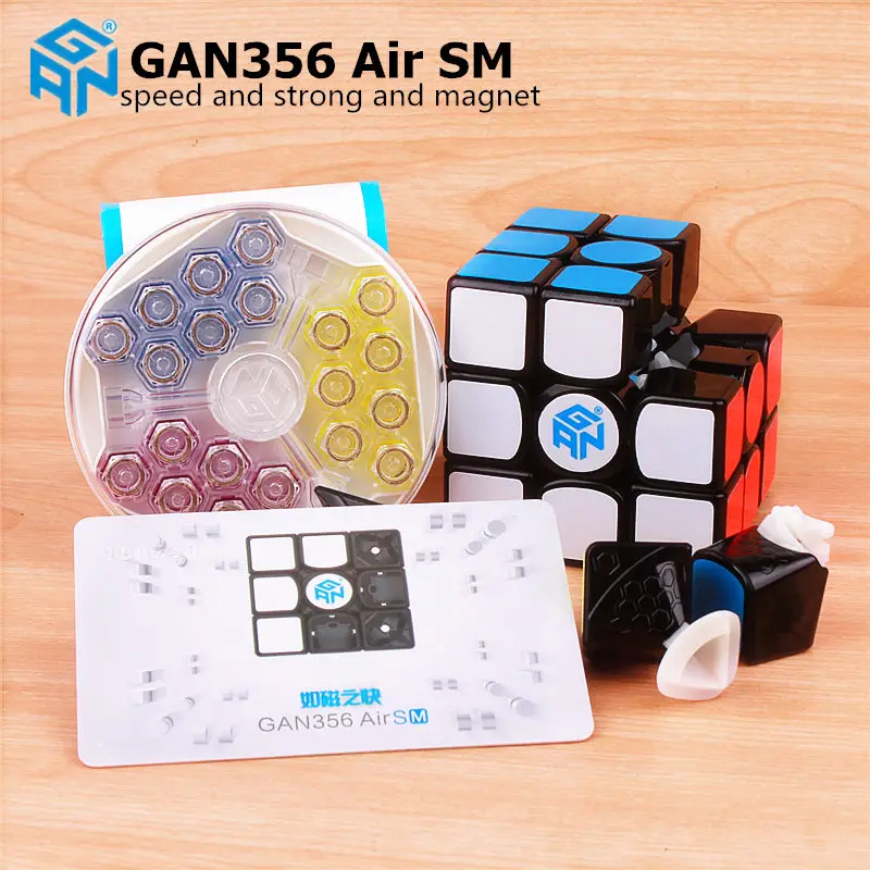 Gan 356 Air Pro 3x3x3 Speed Magic Cube Puzzle Noir GES système gancube UK Stock 