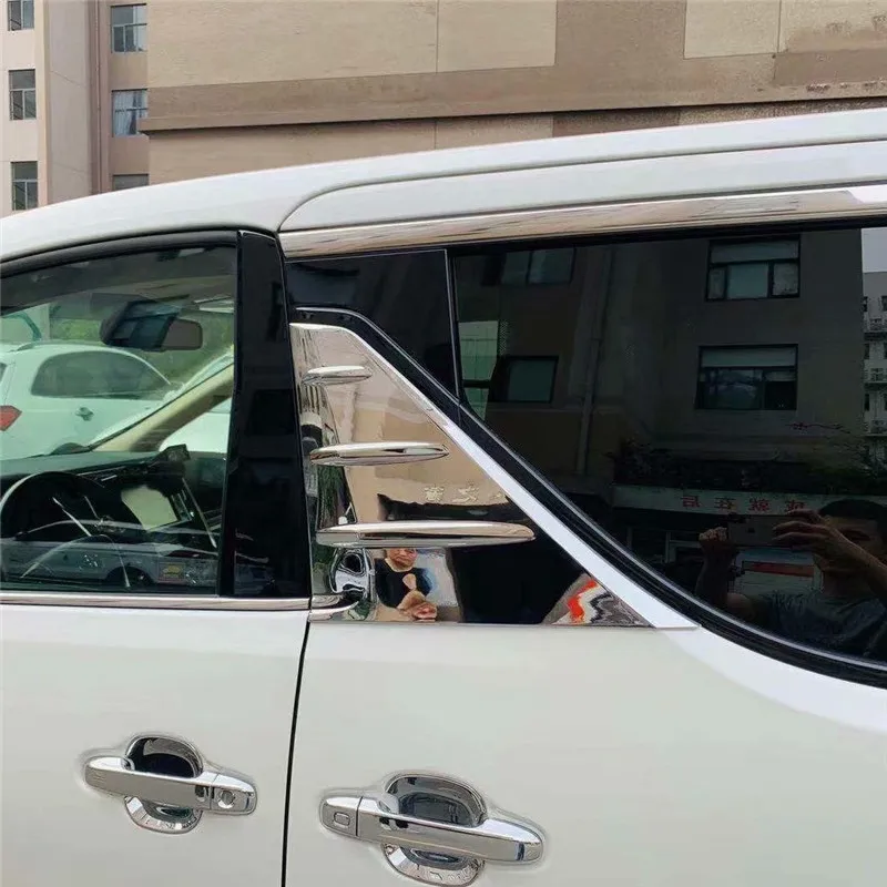 WELKINRY автомобильный чехол для Toyota Alphard Vellfire AH30 ABS Хромированная Автомобильная оконная рама B колонна отделка