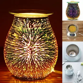 

Creative Electric Aroma Lamp Household Office 3DGlass Aromatherapy Candle Promote Sleep Dimmable Aromatherapy Diffuser Smokeless