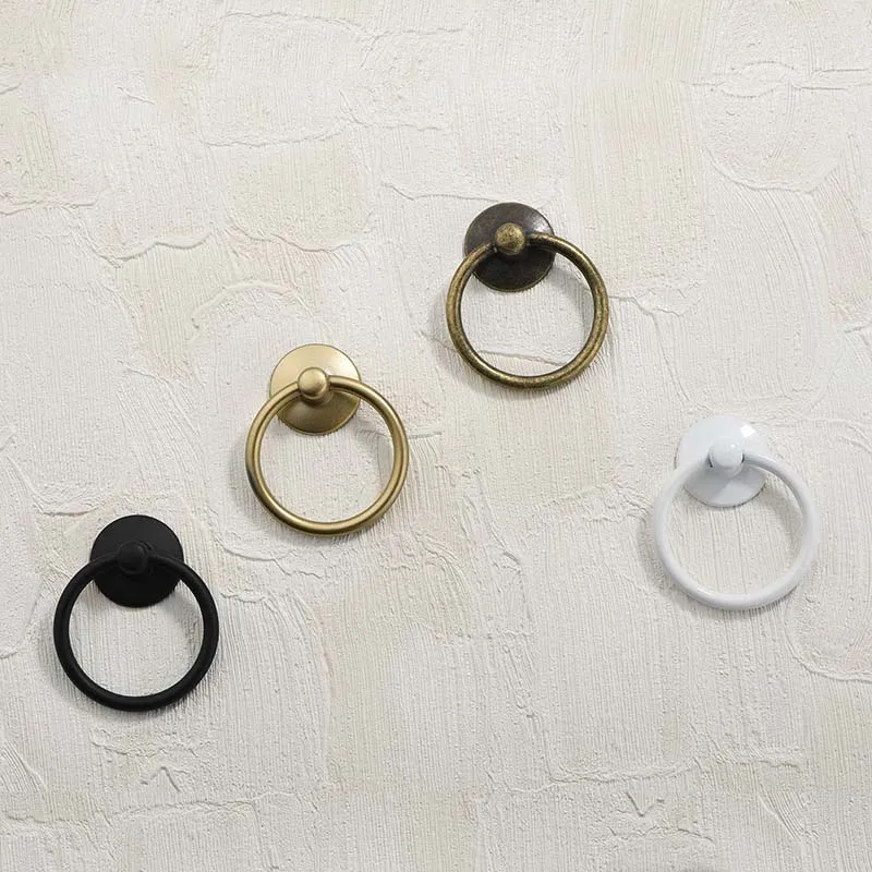 Drawer Ring Single Hole Pull Ring Wardrobe Door Handle Nordic Modern Minimalist American Golden