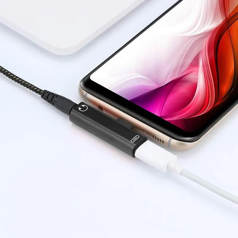 Тип usb-C аудио-адаптер для «2 в 1» C-до 3,5 мм разъем для наушников зарядки аудио конвертер для телефонов Xiaomi D2L3