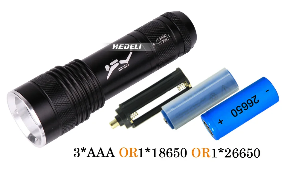 УФ-лампа для подводного плавания 26650 CREE XML-T6 lanterna подводный Рабочий фонарь лампе фонарь e водонепроницаемый фонарь фонарик 18650