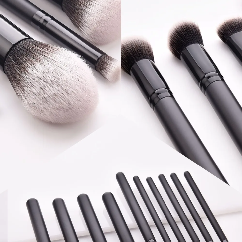 CRISMO черный Профессиональный альт саксофон 10PCS макияж кисти набор нейлоновых волосяных кисть для растушевки теней из синтетического волоса, пудра основа для макияжа набор кистей