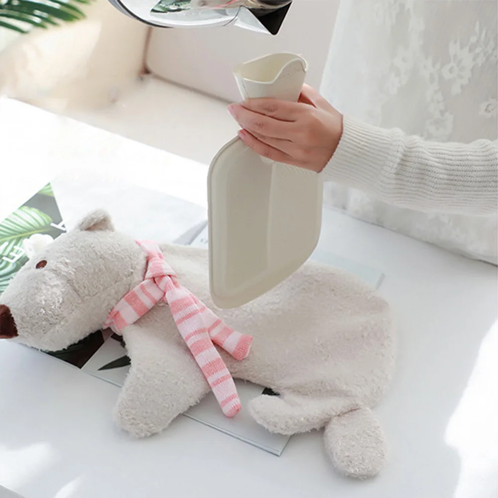 Cartoon Rubber Lining Hot Water Bag Hand Warmer Warming Bottle Feet Warm Hand Warmer Plush Toy Pocket Hand Feet Hot Water Bags